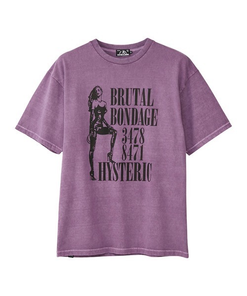 HYSTERIC GLAMOUR◆Tシャツ/S/コーデュロイ/パープル/ヒステリックグラマー// HYSTERIC GLAMOUR（ヒステリックグラマー）の「BRUTAL BONDAGE T