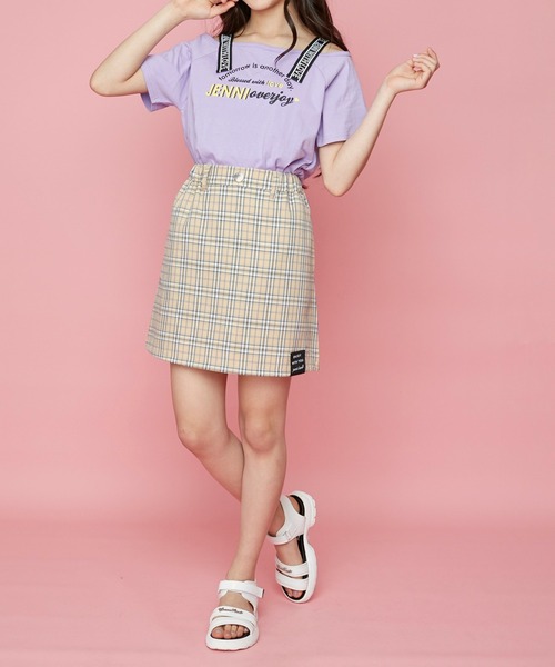 JENNI love（ジェニィラブ）の「防蚊テープロゴ肩あきTシャツ（Tシャツ/カットソー・キッズ・ラベンダー/ブラック/ミント・130cm/160cm/140cm/150cm）」の18枚目の写真