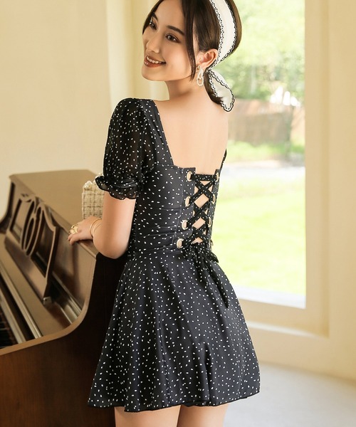 バックレースアップ パフスリーブワンピース水着 水着 Osyarevo オシャレボ のファッション通販 Zozotown