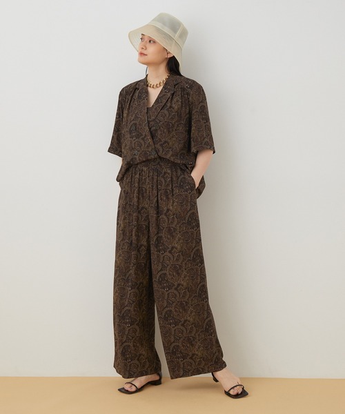 ADAM ET ROPE'(アダムエロペ)の「【セットアップ対応】イージーレーヨンパンツ(その他パンツ・レディース・グレー/ダークブラウン・FREE)」の7枚目の写真