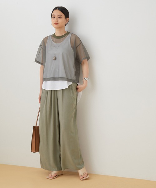 ADAM ET ROPE'(アダムエロペ)の「【セットアップ対応】イージーレーヨンパンツ(その他パンツ・レディース・グレー/ダークブラウン・FREE)」の6枚目の写真