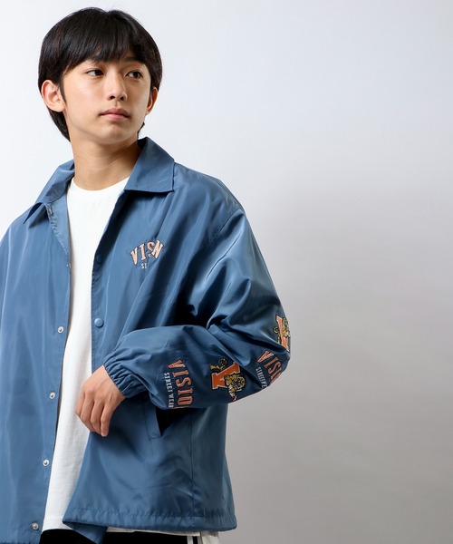 VISION STREET WEAR（ヴィジョンストリートウェア）の「【VISION STREET WEAR】袖刺繍ワイドコーチジャケット（ブルゾン・メンズ・グリーン/チャコールグレー/ブルー/マスタード・L/LL/M）」の18枚目の写真