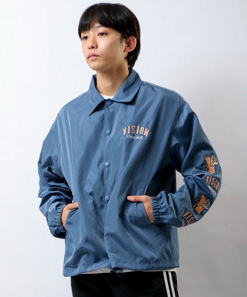 VISION STREET WEAR（ヴィジョンストリートウェア）の「【VISION STREET WEAR】袖刺繍ワイドコーチジャケット（ブルゾン・メンズ・グリーン/チャコールグレー/ブルー/マスタード・L/LL/M）」の12枚目の写真