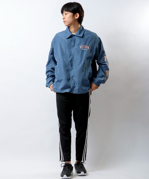VISION STREET WEAR（ヴィジョンストリートウェア）の「【VISION STREET WEAR】袖刺繍ワイドコーチジャケット（ブルゾン・メンズ・グリーン/チャコールグレー/ブルー/マスタード・L/LL/M）」の8枚目の写真