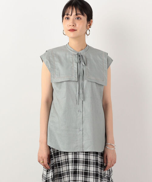 NOLLEY’S(ノーリーズ)の「◇【WEB限定】ステッチ襟2WAYブラウス(シャツ/ブラウス・レディース・ベージュ/チャコールグレー/ミント・38)」の22枚目の写真