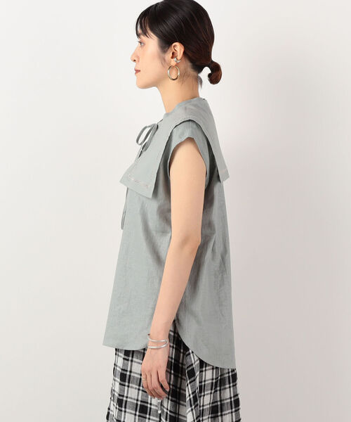 NOLLEY’S(ノーリーズ)の「◇【WEB限定】ステッチ襟2WAYブラウス(シャツ/ブラウス・レディース・ベージュ/チャコールグレー/ミント・38)」の21枚目の写真