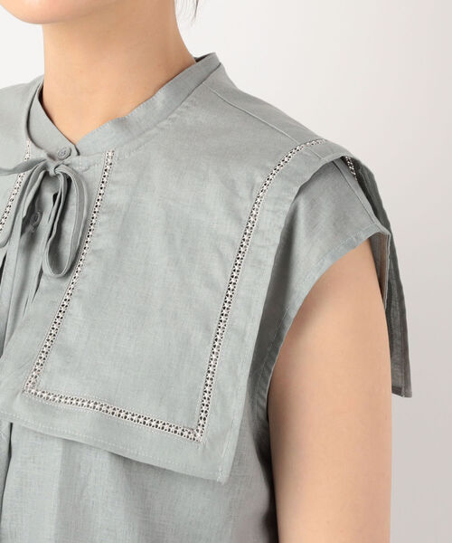 NOLLEY’S(ノーリーズ)の「◇【WEB限定】ステッチ襟2WAYブラウス(シャツ/ブラウス・レディース・ベージュ/チャコールグレー/ミント・38)」の18枚目の写真