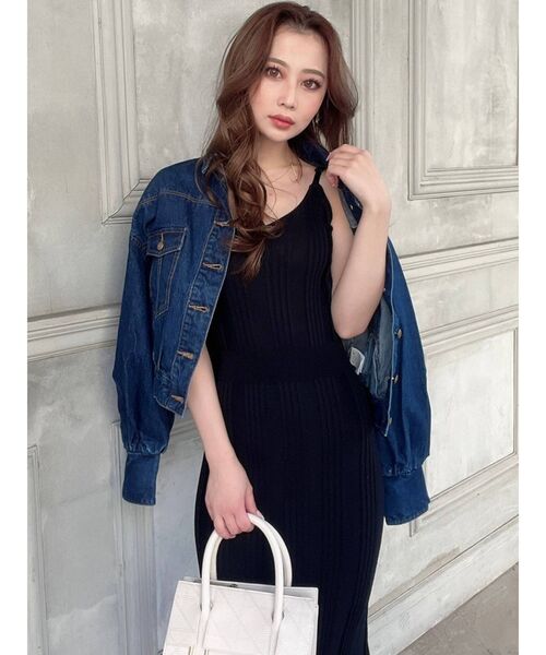 RESEXXY（リゼクシー）の「ボリュームスリーブクロップドGジャン（デニムジャケット・レディース・ピンク/インディゴブルー/ブラウン・FREE）」の8枚目の写真