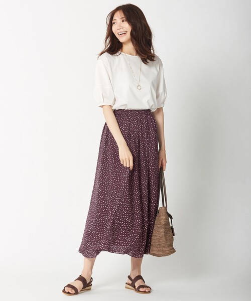 J.PRESS（ジェイプレス）の「【消臭機能付き】プレーティングジャージー ボリュームスリーブ カットソー（Tシャツ/カットソー・レディース・ブラウン系/アイボリー系/ネイビー系/ワイン系・T13/T15）」の11枚目の写真