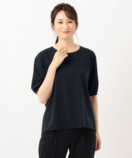 J.PRESS（ジェイプレス）の「【消臭機能付き】プレーティングジャージー ボリュームスリーブ カットソー（Tシャツ/カットソー・レディース・ブラウン系/アイボリー系/ネイビー系/ワイン系・T13/T15）」の8枚目の写真