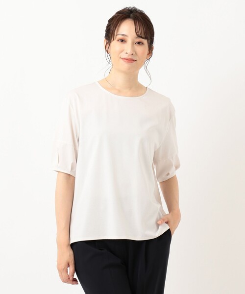 J.PRESS（ジェイプレス）の「【消臭機能付き】プレーティングジャージー ボリュームスリーブ カットソー（Tシャツ/カットソー・レディース・ブラウン系/アイボリー系/ネイビー系/ワイン系・T13/T15）」の14枚目の写真