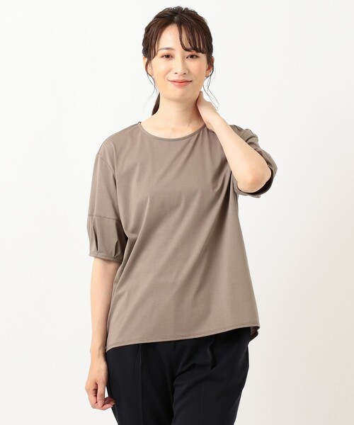 J.PRESS（ジェイプレス）の「【消臭機能付き】プレーティングジャージー ボリュームスリーブ カットソー（Tシャツ/カットソー・レディース・ブラウン系/アイボリー系/ネイビー系/ワイン系・T13/T15）」の12枚目の写真