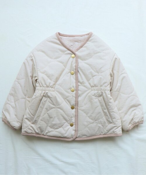 apres les cours（アプレレクール）の「リバーシブルファージャケット（ブルゾン・キッズ・ピンク/アイボリー・90/100/110/120/80/130/140）」の8枚目の写真