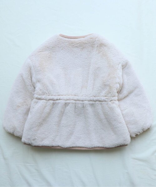 apres les cours（アプレレクール）の「リバーシブルファージャケット（ブルゾン・キッズ・ピンク/アイボリー・90/100/110/120/80/130/140）」の21枚目の写真