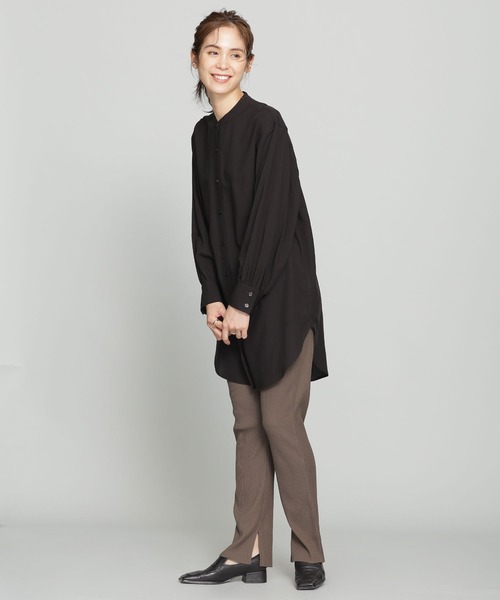 NANO universe（ナノユニバース）の「WEB限定/スリットリブパンツ（その他パンツ・レディース・ブラック/アイボリー/モカ・マルチサイズ）」の5枚目の写真