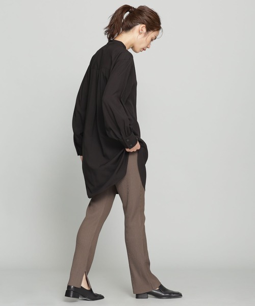 NANO universe（ナノユニバース）の「WEB限定/スリットリブパンツ（その他パンツ・レディース・ブラック/アイボリー/モカ・マルチサイズ）」の9枚目の写真