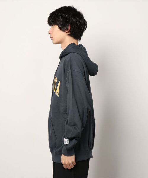 VISION STREET WEAR(ヴィジョンストリートウェア)の「VISION STREET WEAR ベロアワッペン裏毛フーディー(パーカー・レディース・チャコールグレー/パープル/マルチ/ワイン/キナリ・LL/M/L)」の9枚目の写真
