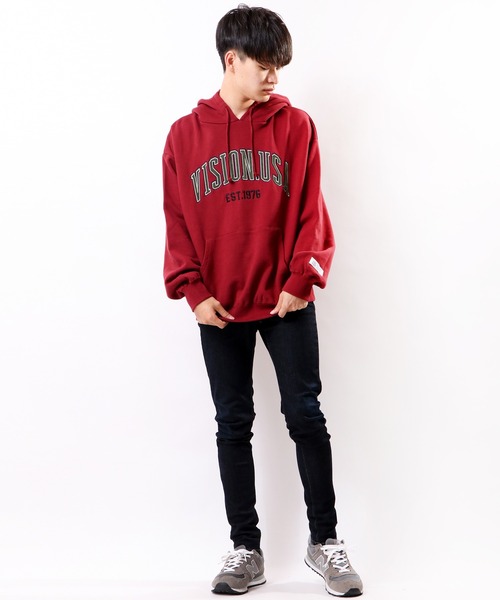 VISION STREET WEAR(ヴィジョンストリートウェア)の「VISION STREET WEAR ベロアワッペン裏毛フーディー(パーカー・レディース・チャコールグレー/パープル/マルチ/ワイン/キナリ・LL/M/L)」の19枚目の写真