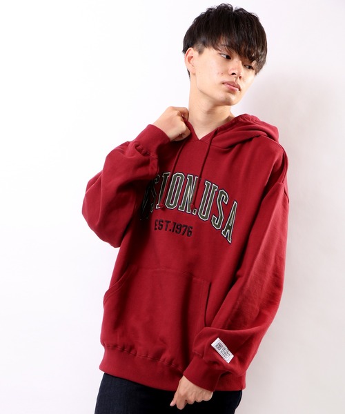 VISION STREET WEAR(ヴィジョンストリートウェア)の「VISION STREET WEAR ベロアワッペン裏毛フーディー(パーカー・レディース・チャコールグレー/パープル/マルチ/ワイン/キナリ・LL/M/L)」の15枚目の写真