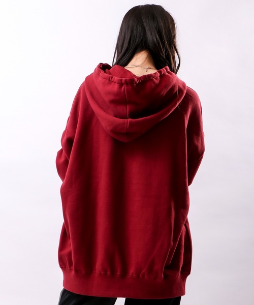 VISION STREET WEAR(ヴィジョンストリートウェア)の「VISION STREET WEAR ベロアワッペン裏毛フーディー(パーカー・レディース・チャコールグレー/パープル/マルチ/ワイン/キナリ・LL/M/L)」の8枚目の写真