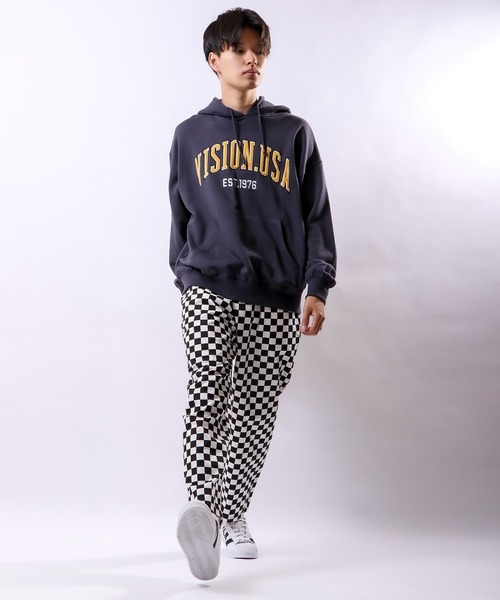 VISION STREET WEAR(ヴィジョンストリートウェア)の「VISION STREET WEAR ベロアワッペン裏毛フーディー(パーカー・レディース・チャコールグレー/パープル/マルチ/ワイン/キナリ・LL/M/L)」の18枚目の写真