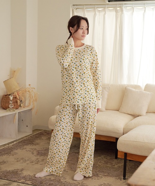 フルーツ柄 長袖ルームウェア FRUIT OF THE LOOM ルームウェア パジャマ LOOM フルーツ柄長袖