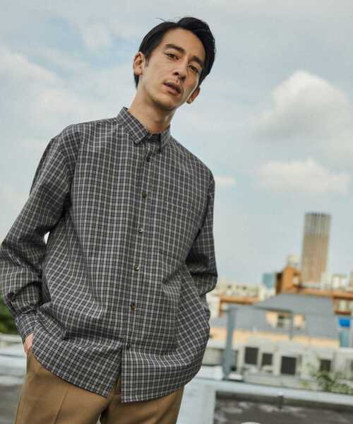 MEN'S MELROSE（メンズメルローズ）の「ウォッシャブルTWタイプライターシャツ（シャツ/ブラウス・メンズ・グレー/グレイッシュベージュ・4/3）」の2枚目の写真