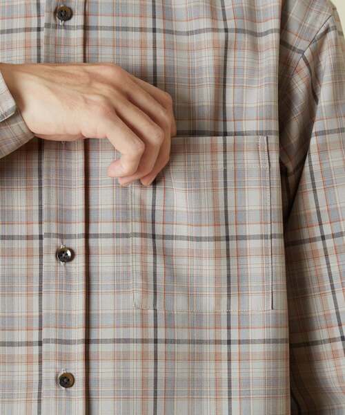MEN'S MELROSE（メンズメルローズ）の「ウォッシャブルTWタイプライターシャツ（シャツ/ブラウス・メンズ・グレー/グレイッシュベージュ・4/3）」の8枚目の写真