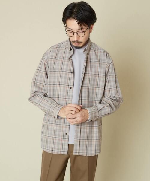 MEN'S MELROSE（メンズメルローズ）の「ウォッシャブルTWタイプライターシャツ（シャツ/ブラウス・メンズ・グレー/グレイッシュベージュ・4/3）」の12枚目の写真