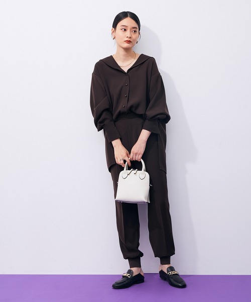 ADAM ET ROPE'（アダムエロペ）の「【セットアップ対応】リラックスジョグパンツ（その他パンツ・レディース・ブラック/ダークブラウン・38/36）」の13枚目の写真