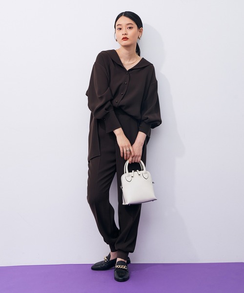 ADAM ET ROPE'（アダムエロペ）の「【セットアップ対応】リラックスジョグパンツ（その他パンツ・レディース・ブラック/ダークブラウン・38/36）」の11枚目の写真