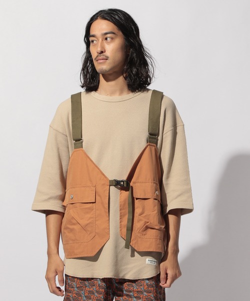 BAYFLOW（ベイフロー）の「【SEASIDE WORKERS（シーサイドワーカーズ）】マルチウェイベスト（ベスト・メンズ・カーキ/オレンジ・FREE）」の14枚目の写真