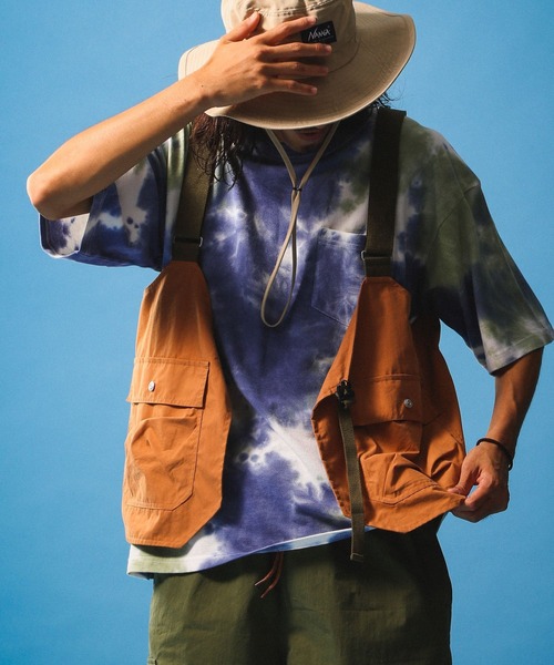 BAYFLOW（ベイフロー）の「【SEASIDE WORKERS（シーサイドワーカーズ）】マルチウェイベスト（ベスト・メンズ・カーキ/オレンジ・FREE）」の6枚目の写真