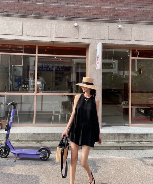 Jewelobe(ジュエローブ)の「イレヘムノースリトップス&ショートパンツセットアップ(セットアップ・レディース・ブラック/ベージュ/オフホワイト・FREE)」の12枚目の写真