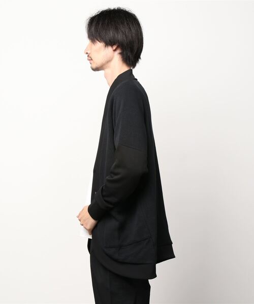 OURET（オーレット）の「ローゲージストレッチカノコ ラウンドカットカーディガン（カーディガン/ボレロ・メンズ・ブラック/グレー・2/3/1）」の5枚目の写真