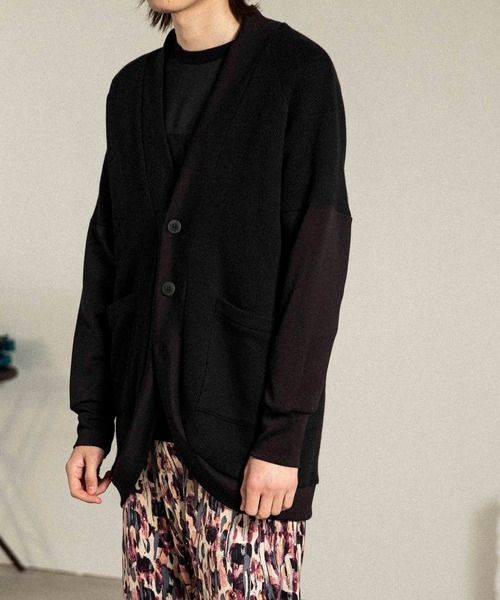 OURET（オーレット）の「ローゲージストレッチカノコ ラウンドカットカーディガン（カーディガン/ボレロ・メンズ・ブラック/グレー・2/3/1）」の13枚目の写真