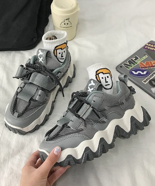 Shoes in Closet(シューズインクローゼット)の「厚底 ボリュームソール ダッドスニーカー 52(スニーカー・レディース・ブラック/ホワイト/グレー・M/LL/L/S)」の16枚目の写真