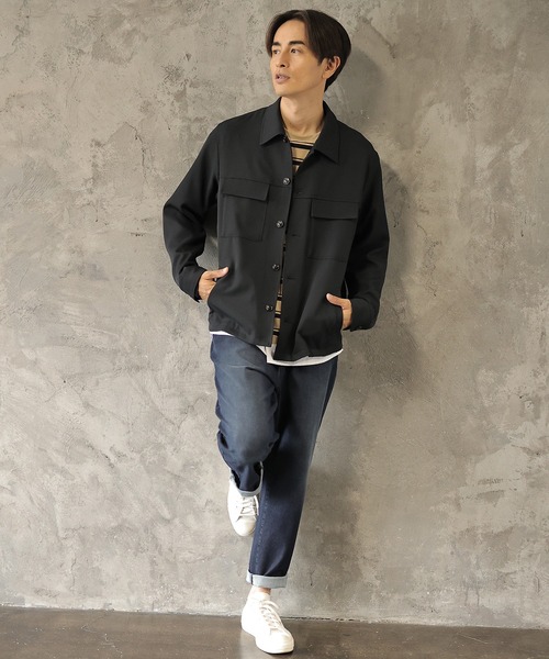 UNION STATION（ユニオンステーション）の「【セットアップ対応】ポリエステルツイルCPOブルゾン（ミリタリージャケット・メンズ・ネイビー/アイボリー/ベージュ系その他・S/M/L）」の13枚目の写真