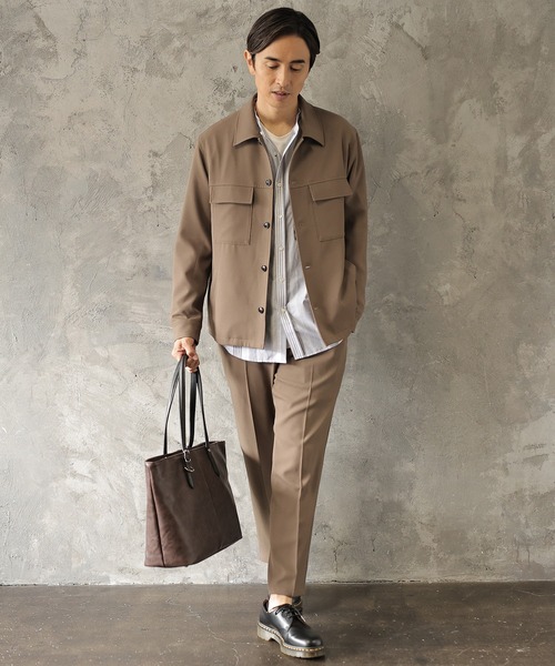 UNION STATION（ユニオンステーション）の「【セットアップ対応】ポリエステルツイルCPOブルゾン（ミリタリージャケット・メンズ・ネイビー/アイボリー/ベージュ系その他・S/M/L）」の4枚目の写真