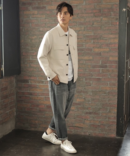 UNION STATION（ユニオンステーション）の「【セットアップ対応】ポリエステルツイルCPOブルゾン（ミリタリージャケット・メンズ・ネイビー/アイボリー/ベージュ系その他・S/M/L）」の6枚目の写真