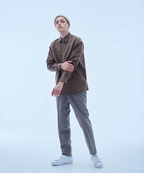 UNITED TOKYO(ユナイテッドトウキョウ)の「ボイルロングスリーブシャツ(シャツ/ブラウス・メンズ・グレイッシュベージュ/ブラウン/ブラック/アイボリー/オレンジ/ピンク/ダークブラウン・5/2/1/3)」の8枚目の写真