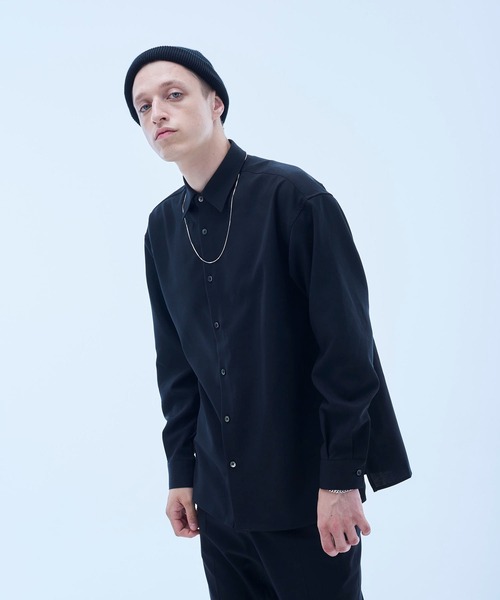 UNITED TOKYO(ユナイテッドトウキョウ)の「ボイルロングスリーブシャツ(シャツ/ブラウス・メンズ・グレイッシュベージュ/ブラウン/ブラック/アイボリー/オレンジ/ピンク/ダークブラウン・5/2/1/3)」の2枚目の写真