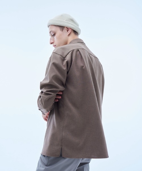 UNITED TOKYO(ユナイテッドトウキョウ)の「ボイルロングスリーブシャツ(シャツ/ブラウス・メンズ・グレイッシュベージュ/ブラウン/ブラック/アイボリー/オレンジ/ピンク/ダークブラウン・5/2/1/3)」の10枚目の写真