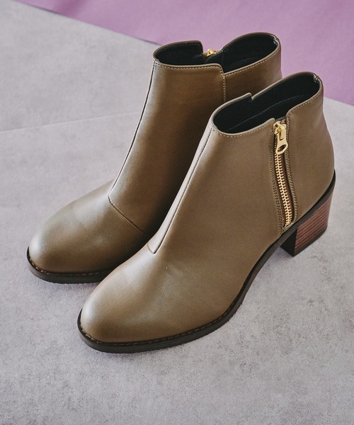 ORiental TRaffic（オリエンタルトラフィック）の「サイドジップショートブーツ/11402（ブーツ・レディース・ブラック/ベージュ/ブラウン・LL/3L/SS/S/M/L）」の4枚目の写真