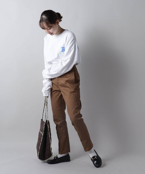 UNIVERSAL OVERALL（ユニバーサルオーバーオール）の「【UNIVERSAL OVERALL/ユニバーサルオーバーオール】OFFICER PANTS テーパードパンツ（チノパンツ・レディース・ブラック/ブラウン・SMALL/MEDIUM）」の3枚目の写真