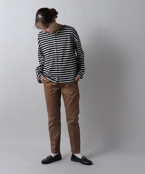 UNIVERSAL OVERALL（ユニバーサルオーバーオール）の「【UNIVERSAL OVERALL/ユニバーサルオーバーオール】OFFICER PANTS テーパードパンツ（チノパンツ・レディース・ブラック/ブラウン・SMALL/MEDIUM）」の9枚目の写真