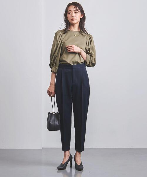 UNITED ARROWS(ユナイテッドアローズ)の「<UNITED ARROWS>SPONGY タック テーパード パンツ B◆(その他パンツ・レディース・その他7/ネイビー/オフホワイト・36/40/38)」の11枚目の写真