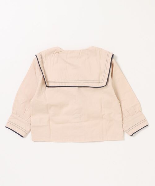 aimoha（アイモハ）の「【aimoha-KIDS-】【新作】子供服 かわいいセーラー服風ビッグカラーブラウス（シャツ/ブラウス・キッズ・ベージュ・80/90/100/110/120/130）」の6枚目の写真