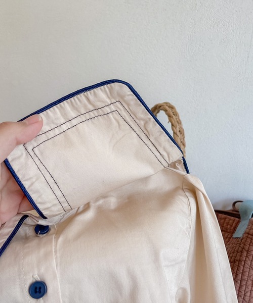 aimoha（アイモハ）の「【aimoha-KIDS-】【新作】子供服 かわいいセーラー服風ビッグカラーブラウス（シャツ/ブラウス・キッズ・ベージュ・80/90/100/110/120/130）」の17枚目の写真