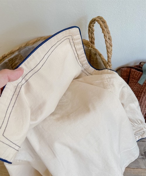 aimoha（アイモハ）の「【aimoha-KIDS-】【新作】子供服 かわいいセーラー服風ビッグカラーブラウス（シャツ/ブラウス・キッズ・ベージュ・80/90/100/110/120/130）」の10枚目の写真